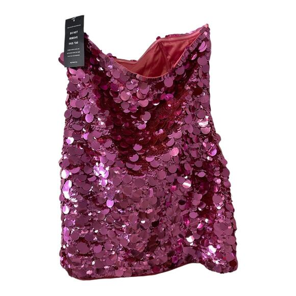 Retrofete Nolia Sequin Mini Dress Embellished Strapless Hoco Party Statement L - Picture 16 of 16